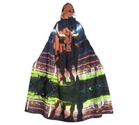 WBQLSL Cape d'Halloween imprimée Brave Bull, cape à capuche, adaptée pour les fêtes à thème