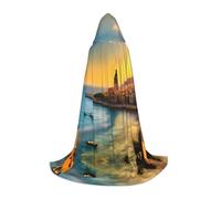 WBQLSL Cape imprimée Sunset in Barcelona M | À capuche | Costume de cosplay | Accessoire de fête d'Halloween | S/M/L