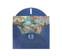 WBQLSL Carte du monde de dessin animé bleue - Parfait pour les anniversaires, les mariages et les cartes de Noël