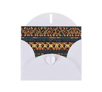 WBQLSL Cartes de vacances blanches à texture ethnique tribale africaine - Parfaites pour les anniversaires, les mariages et les cartes de Noël