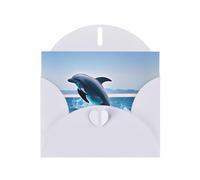 WBQLSL Cartes de vacances blanches en forme de dauphins sautant - Parfaites pour les anniversaires, les mariages et les cartes de Noël