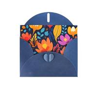WBQLSL Cartes de vacances bleues avec fleurs de dessin animé - Parfaites pour les anniversaires, les mariages et les cartes de Noël