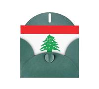 WBQLSL Cartes de vacances Drapeau du Liban Vert foncé - Parfaites pour les anniversaires, les mariages et les cartes de Noël