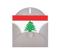 WBQLSL Cartes de vacances grises Drapeau du Liban - Parfaites pour les anniversaires, les mariages et les cartes de Noël