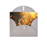 WBQLSL Cartes de vacances grises papillon dans la fleur - Parfaites pour les anniversaires, les mariages et les cartes de Noël