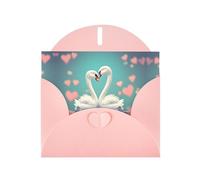 WBQLSL Cartes de vacances roses The Swan in Love - Parfaites pour les anniversaires, les mariages et les cartes de Noël