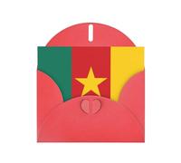 WBQLSL Cartes de vacances rouges Drapeau du Cameroun - Parfait pour les anniversaires, les mariages et les cartes de Noël