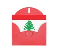 WBQLSL Cartes de vacances rouges Drapeau du Liban - Parfaites pour les anniversaires, les mariages et les cartes de Noël