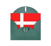 WBQLSL Cartes de vacances vert foncé avec drapeau danois du Danemark - Parfaites pour les anniversaires, les mariages et les cartes de Noël
