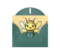 WBQLSL Cartes de vacances Yellow Bee vert foncé - Parfaites pour les anniversaires, les mariages et les cartes de Noël