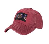 WBQLSL Casquette de baseball décontractée avec drapeau des États-Unis - Aigle patriotique noir - Séchage rapide - Respirant - Visière solaire, Rouge, Taille unique
