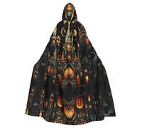 WBQLSL Castle at night Cape à capuche d'Halloween pour adulte, parfaite pour Halloween, les fêtes costumées et le cosplay.