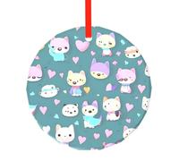 WBQLSL Ce joli pendentif rond en verre imprimé petit renard est parfait pour Noël, Halloween et d'autres décorations de vacances.