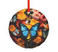WBQLSL Ce magnifique pendentif rond en verre imprimé papillon est parfait pour Noël, Halloween et d'autres décorations de vacances.