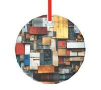 WBQLSL Ce pendentif rond en verre à motifs de fragments de mémoire est parfait comme décoration de sapin de Noël, d'anniversaire ou cadeau d'anniversaire.