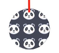 WBQLSL Ce pendentif rond en verre avec motif panda est parfait comme décoration de sapin de Noël, d'anniversaire ou cadeau d'anniversaire.