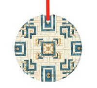 WBQLSL Ce pendentif rond en verre imprimé à motif hachuré est parfait pour Noël, Halloween et d'autres décorations de vacances.