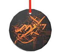 WBQLSL Ce pendentif rond en verre imprimé avec texte punk coloré est parfait pour Noël, Halloween et d'autres décorations de vacances.