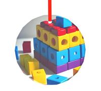 WBQLSL Ce pendentif rond en verre imprimé blocs de construction colorés est parfait pour Noël, Halloween et autres décorations de vacances.