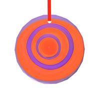 WBQLSL Ce pendentif rond en verre imprimé cercle orange est parfait comme décoration de sapin de Noël, d'anniversaire ou cadeau d'anniversaire.
