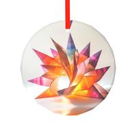 WBQLSL Ce pendentif rond en verre imprimé coloré est parfait pour Noël, Halloween et d'autres décorations de vacances.