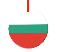 WBQLSL Ce pendentif rond en verre imprimé drapeau bulgare est parfait pour Noël, Halloween et d'autres décorations de vacances.