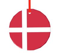 WBQLSL Ce pendentif rond en verre imprimé drapeau danois est parfait pour Noël, Halloween et d'autres décorations de vacances.