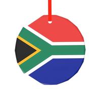 WBQLSL Ce pendentif rond en verre imprimé drapeau de l'Afrique du Sud est parfait pour Noël, Halloween et d'autres décorations de vacances.