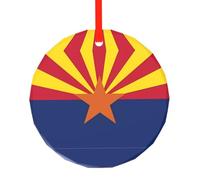 WBQLSL Ce pendentif rond en verre imprimé drapeau de l'Arizona est parfait pour Noël, Halloween et d'autres décorations de vacances.