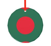 WBQLSL Ce pendentif rond en verre imprimé drapeau du Bangladesh est parfait pour Noël, Halloween et d'autres décorations de vacances.