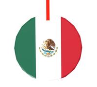 WBQLSL Ce pendentif rond en verre imprimé drapeau du Mexique est parfait pour Noël, Halloween et d'autres décorations de vacances.