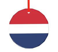 WBQLSL Ce pendentif rond en verre imprimé drapeau néerlandais est parfait pour Noël, Halloween et d'autres décorations de vacances.
