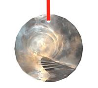 WBQLSL Ce pendentif rond en verre imprimé Dream Vortex Passage est parfait pour Noël, Halloween et d'autres décorations de vacances.