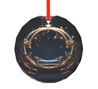 WBQLSL Ce pendentif rond en verre imprimé Fine Bed est parfait comme décoration de sapin de Noël, cadeau d'anniversaire ou d'anniversaire de mariage.