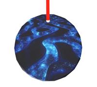 WBQLSL Ce pendentif rond en verre imprimé labyrinthe incurvé est parfait pour Noël, Halloween et d'autres décorations de vacances.