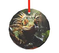 WBQLSL Ce pendentif rond en verre imprimé lézards épineux est parfait pour Noël, Halloween et d'autres décorations de vacances.