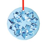 WBQLSL Ce pendentif rond en verre imprimé pierre précieuse bleue est parfait pour Noël, Halloween et d'autres décorations de vacances.