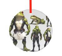 WBQLSL Ce pendentif rond en verre imprimé Roi grenouille est parfait pour Noël, Halloween et d'autres décorations de vacances.