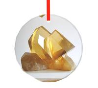 WBQLSL Ce pendentif rond en verre imprimé sculpture en cristal est parfait pour Noël, Halloween et d'autres décorations de vacances.