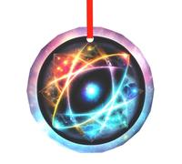 WBQLSL Ce pendentif rond en verre imprimé Wonderful Universe est parfait comme décoration de sapin de Noël, d'anniversaire ou cadeau d'anniversaire.