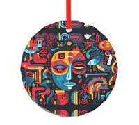 WBQLSL Ce pendentif rond en verre incurvé imprimé de Noël est parfait pour Noël, Halloween et d'autres décorations de vacances.