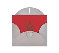 WBQLSL Cette carte de vœux en papier perlé gris drapeau du Maroc est adaptée pour Noël, les cartes de remerciement, les mariages, la Saint-Valentin et diverses cartes de vacances.
