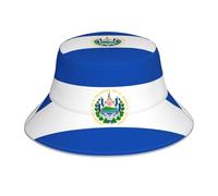 WBQLSL Chapeau cloche imprimé El Salvador - Chapeau de plage pliable double face adapté pour le cyclisme, la randonnée et les voyages - Noir