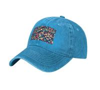 WBQLSL Chapeau de cowboy coloré avec impression d'image d'amour - réglable, adapté pour la randonnée, les voyages et diverses occasions., bleu, taille unique
