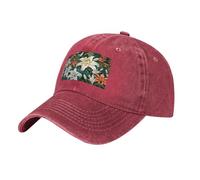 WBQLSL Chapeau de cowboy imprimé lys colorés - réglable, adapté pour la randonnée, les voyages et diverses occasions., Rouge, One Size