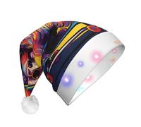WBQLSL Chapeau de Noël avec lumières LED, parfait pour les fêtes costumées, les spectacles sur scène et les événements scolaires.