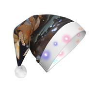 WBQLSL Chapeau de Noël bohème blanc lotus avec lumières LED, parfait pour les fêtes costumées, les spectacles sur scène et les événements scolaires.