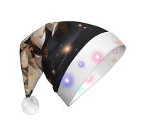 WBQLSL Chapeau de Noël bohème en forme de lotus doré avec lumières LED, parfait pour les fêtes costumées, les spectacles sur scène et les événements scolaires.