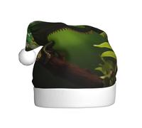 WBQLSL Chapeau de Noël caméléon pour adulte, chapeau de Noël en peluche de 40 cm de haut, chapeau décoratif unisexe, chapeau de Père Noël, fête d'Halloween