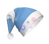 WBQLSL Chapeau de Noël lumineux en trois étapes avec drapeau argentin pour adulte, chapeau de Noël unisexe avec LED pour le Nouvel An, cadeau de fête de Noël